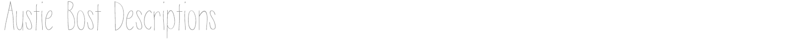 Austie Bost Descriptions font preview